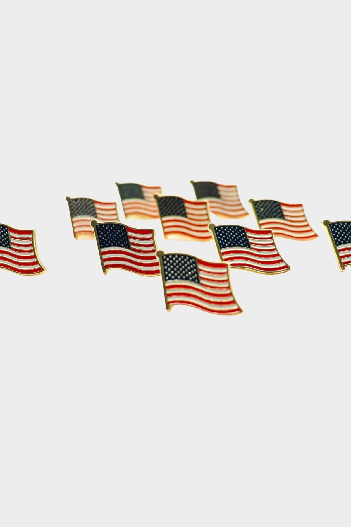10’lu Amerikan Bayrağı Rozet Seti ölçü ve seçenekler