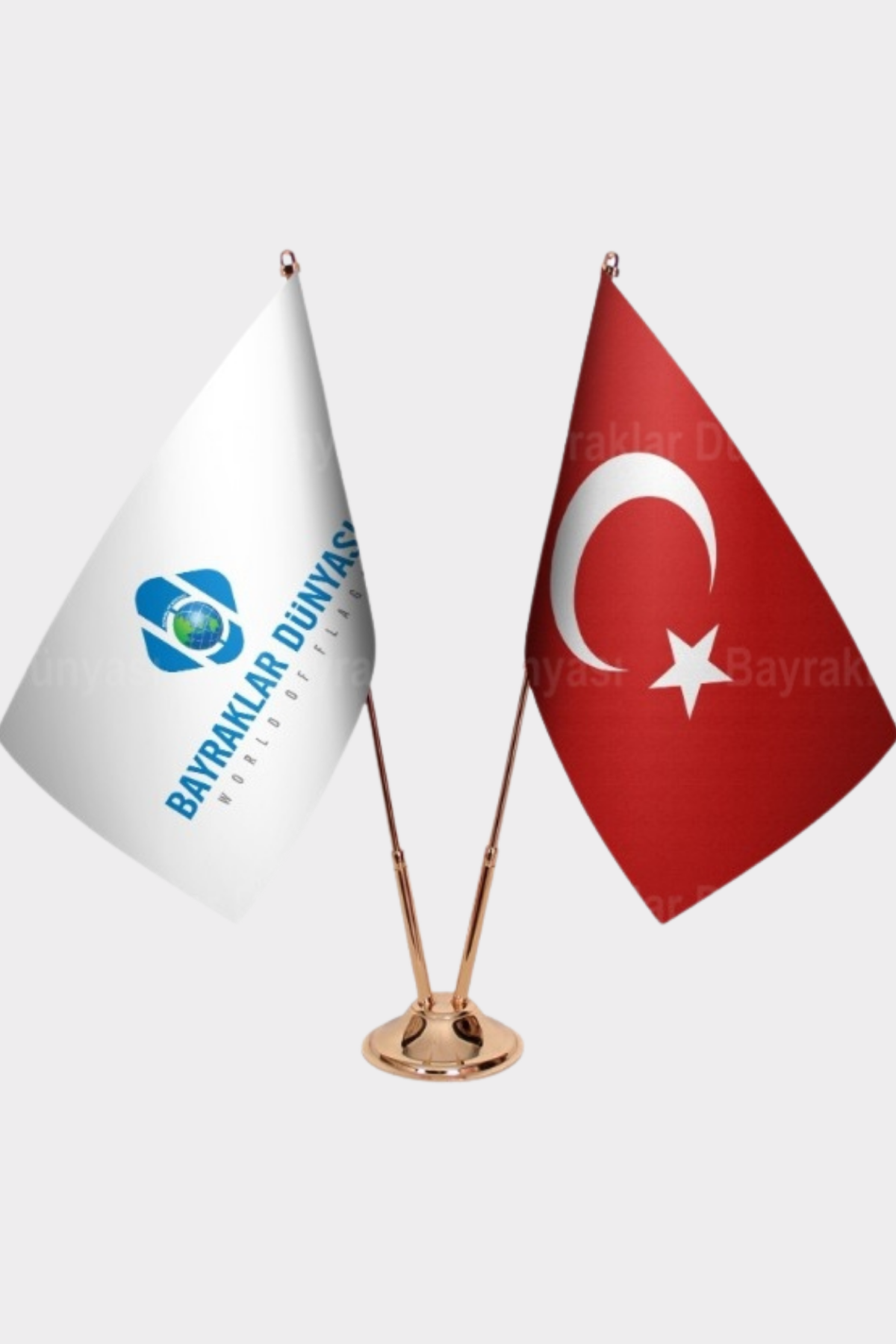 Altın Kaplama Masa Bayrağı detay görünümü