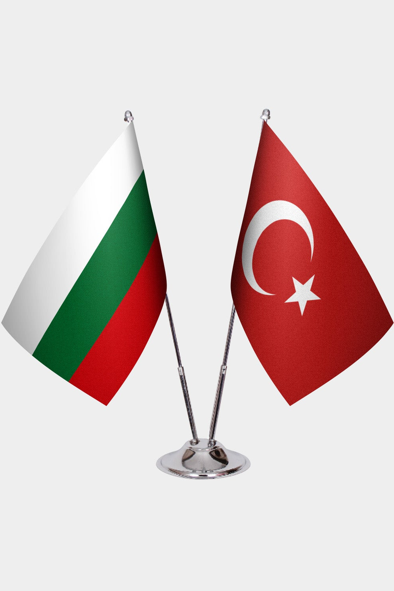 Bulgaristan ve Türkiye İkili Masa Bayrağı Seti