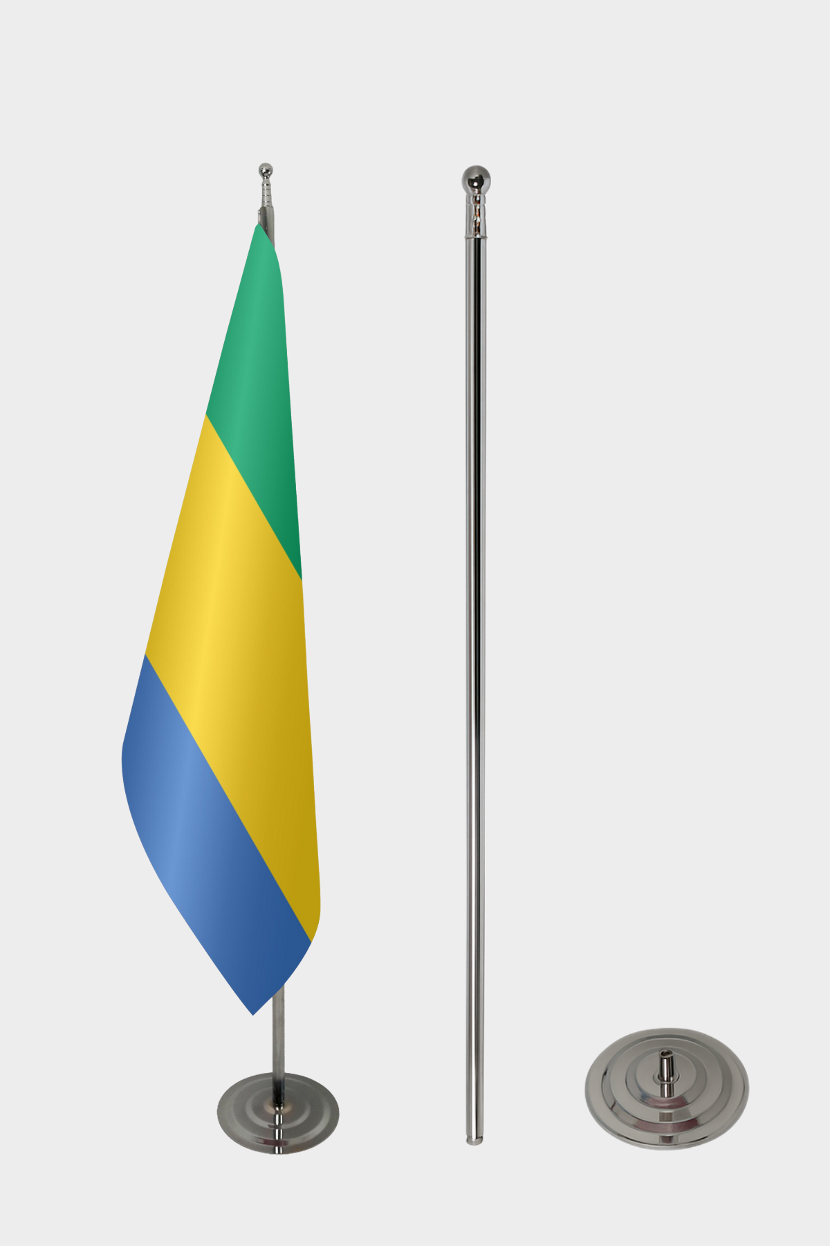 Gabon Makam Bayrağı Seti yakın çekim