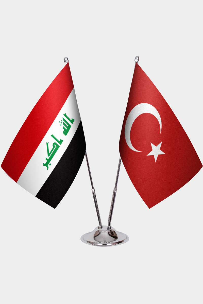 Irak ve Türkiye İkili Masa Bayrağı Seti