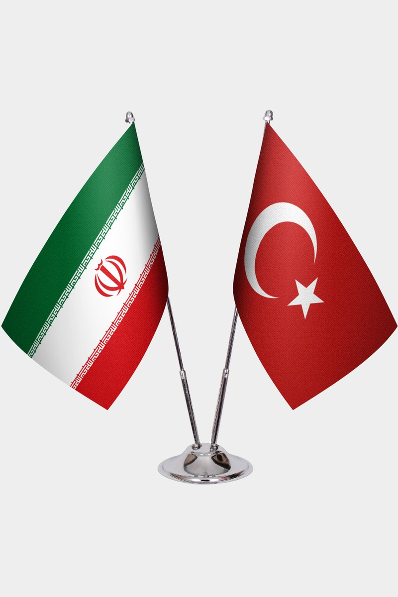 İran ve Türkiye İkili Masa Bayrağı Seti