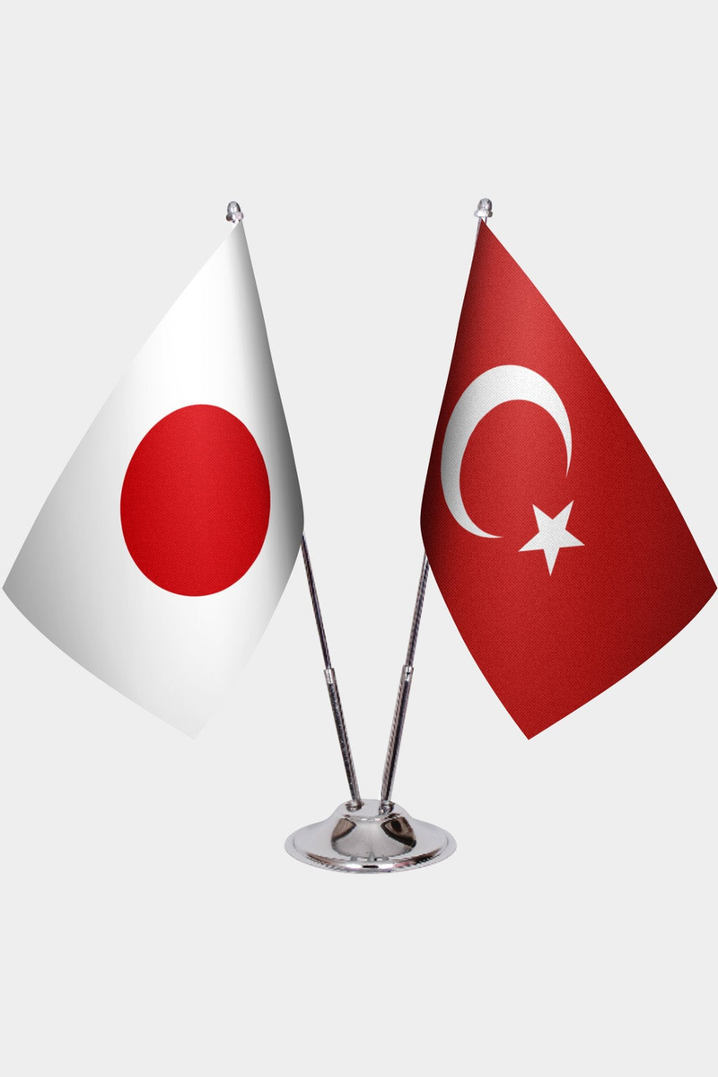 Japonya ve Türkiye İkili Masa Bayrağı Seti