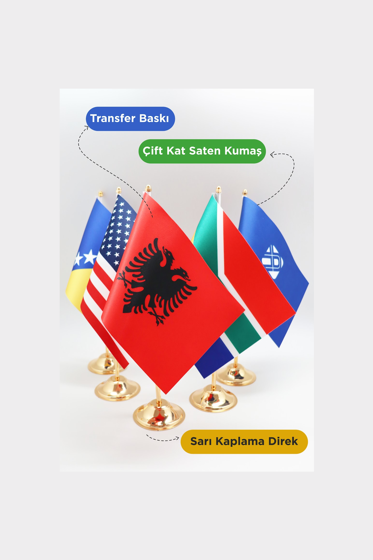 Kalmıkya Masa Bayrağı paket içeriği