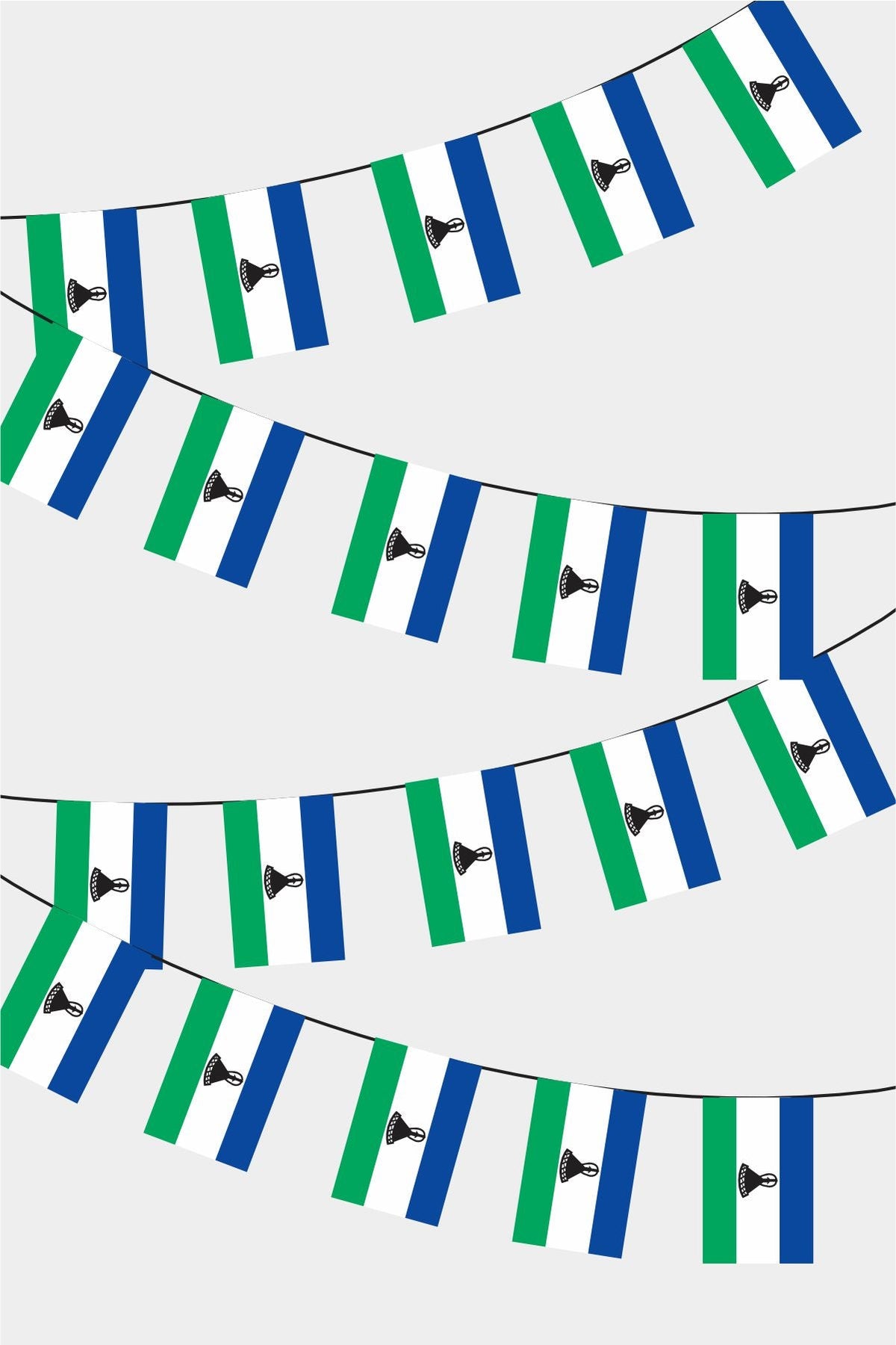 Lesotho Dikdörtgen Süsleme Bayrak