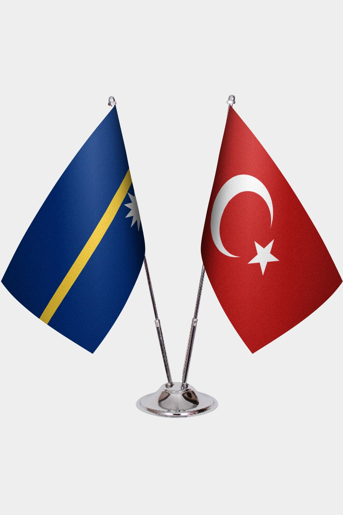 Nauru ve Türkiye İkili Masa Bayrağı Seti