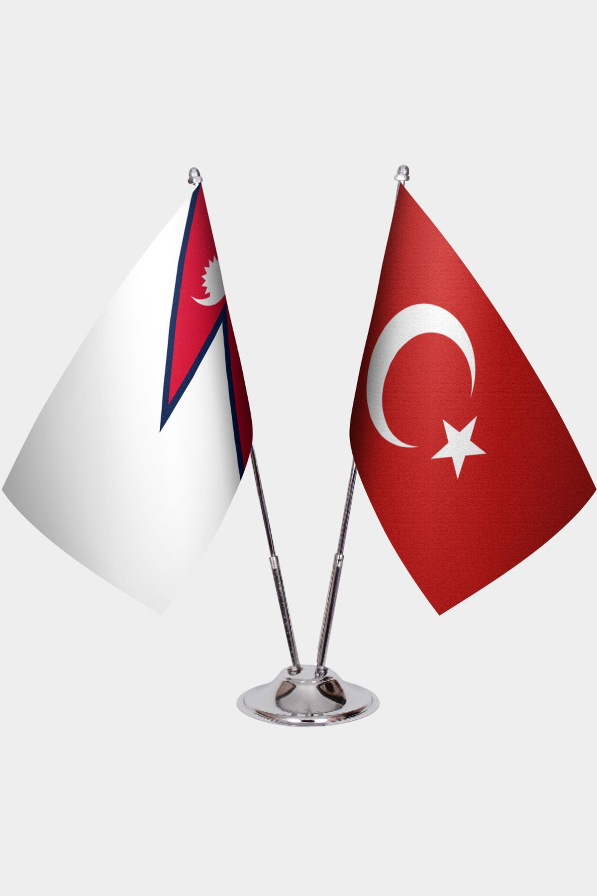 Nepal ve Türkiye İkili Masa Bayrağı Seti