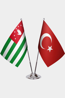 Abhazya ve Türkiye İkili Masa Bayrağı Seti