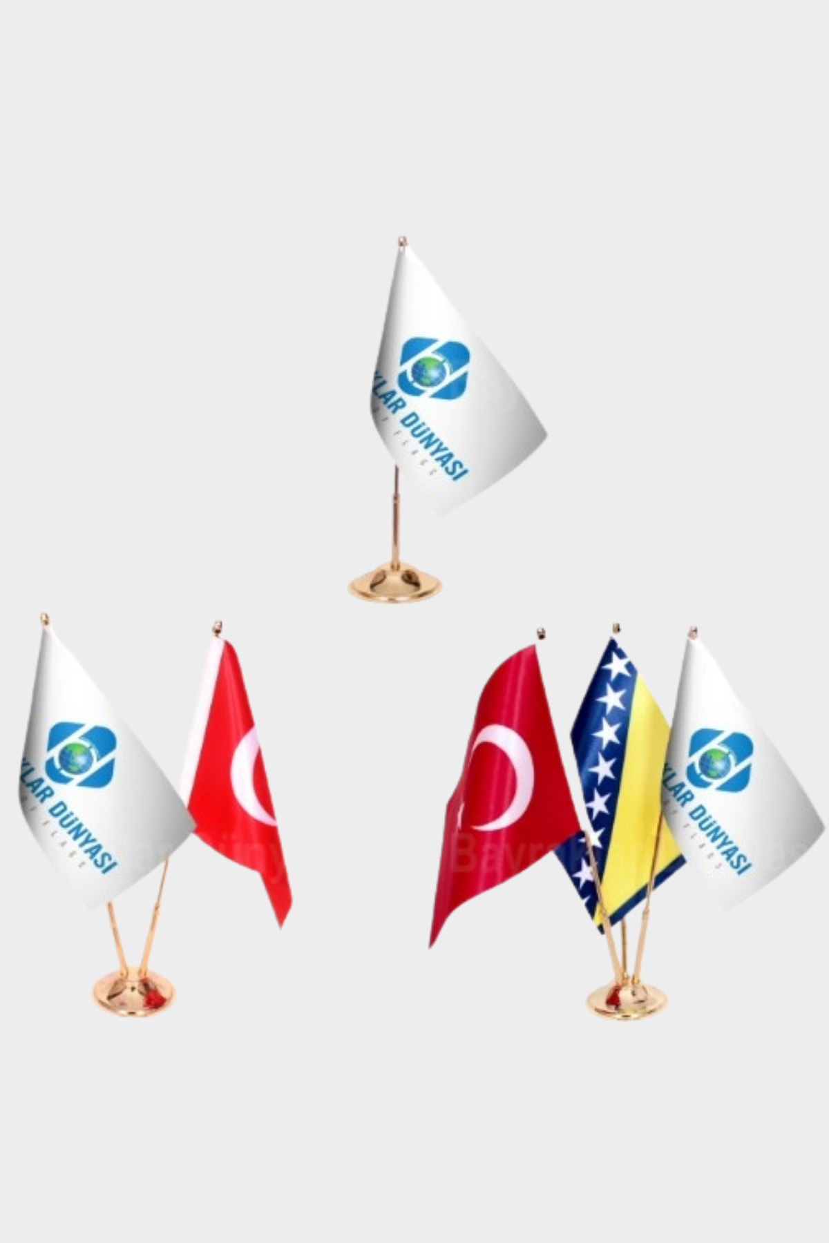 Altın Kaplama Masa Bayrağı taban detayı