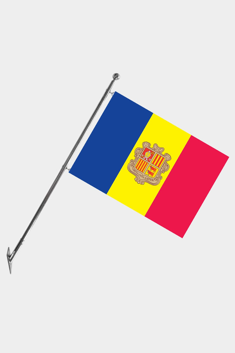 Andorra Teleskopik Duvar Bayrağı Seti