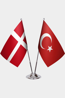 Danimarka ve Türkiye İkili Masa Bayrağı Seti