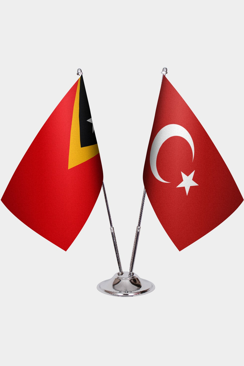 Doğu Timor ve Türkiye İkili Masa Bayrağı Seti