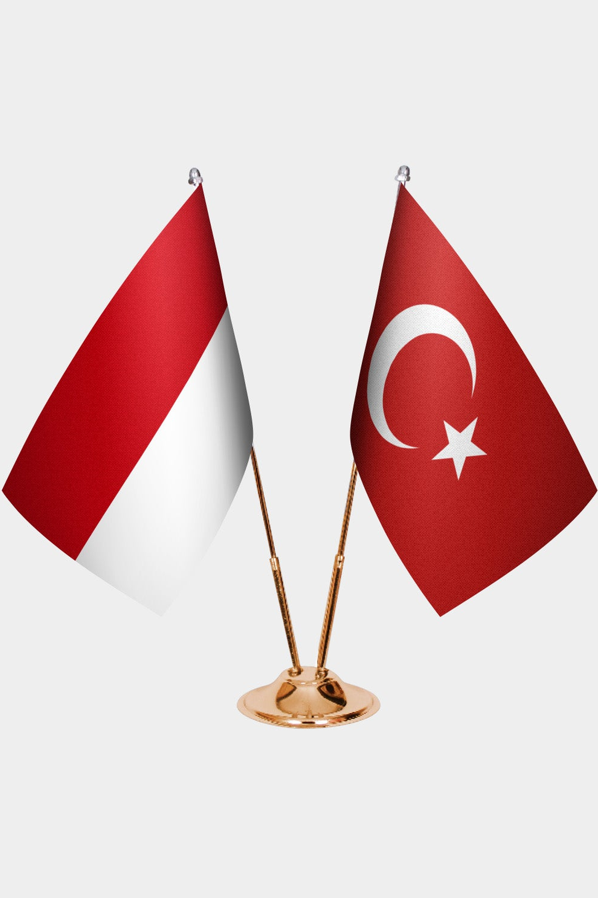 Endonezya ve Türkiye İkili Masa Bayrağı Seti kurulum görünümü