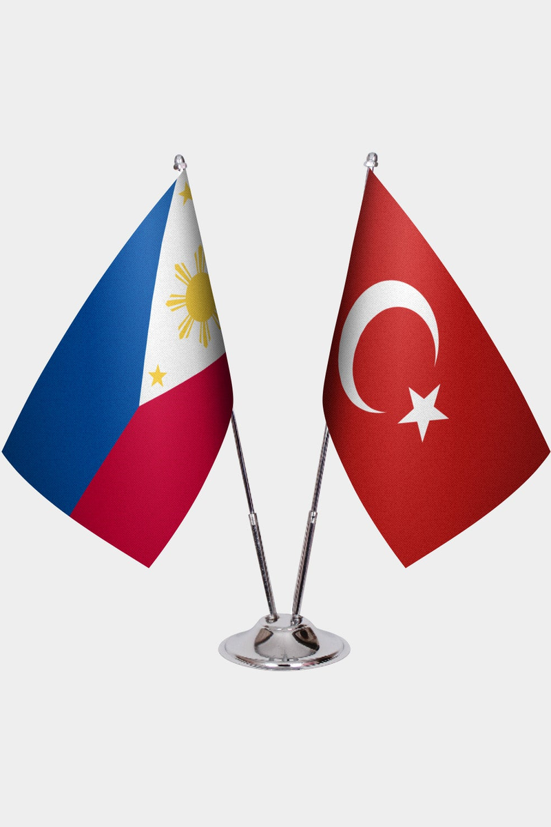 Filipinler ve Türkiye İkili Masa Bayrağı Seti