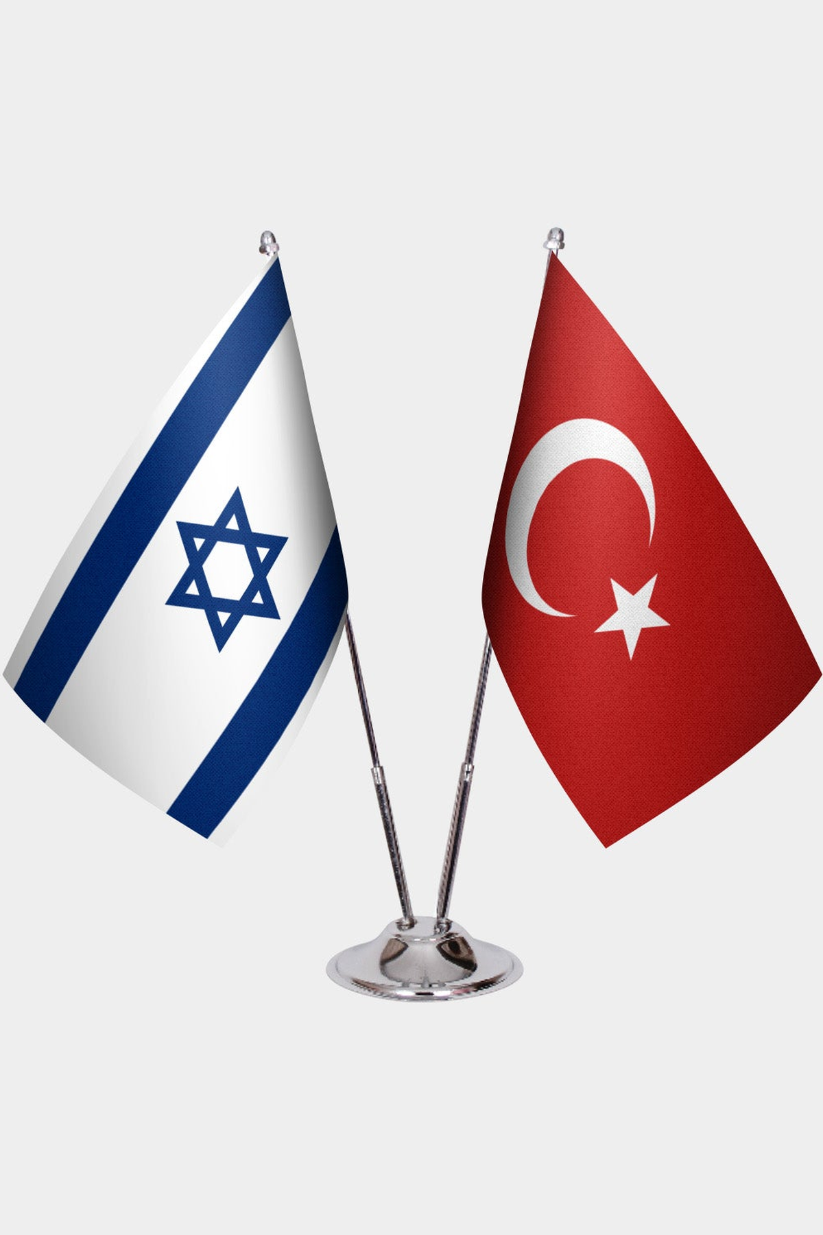 İsrail ve Türkiye İkili Masa Bayrağı Seti
