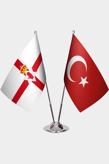 Kuzey İrlanda ve Türkiye İkili Masa Bayrağı Seti