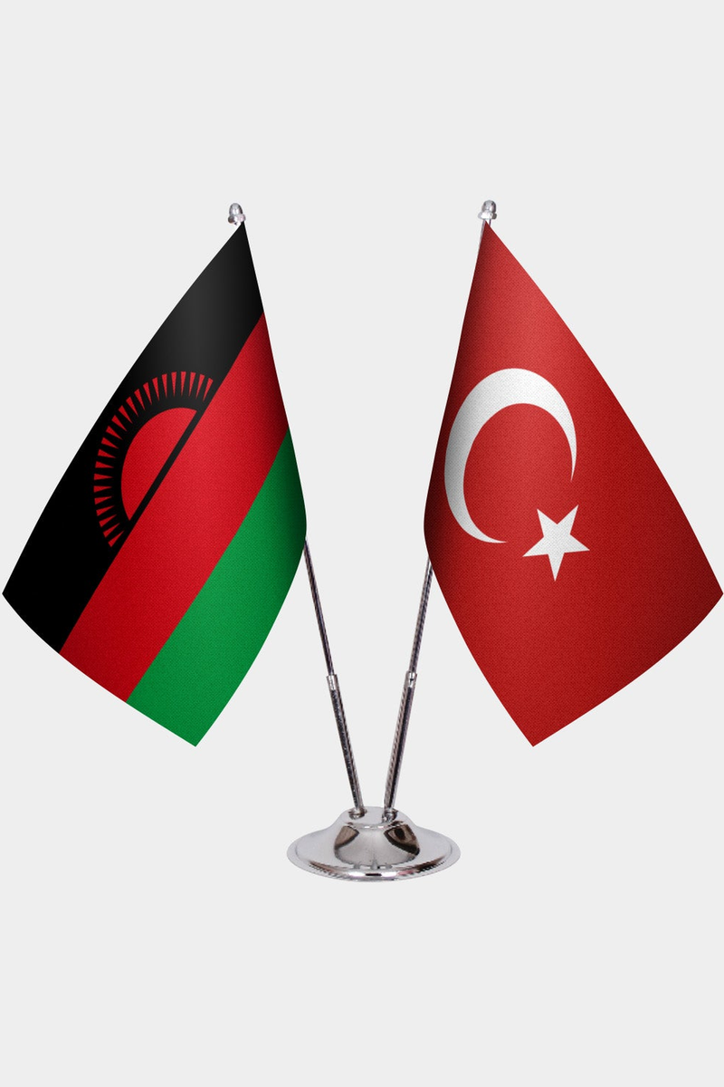 Malavi ve Türkiye İkili Masa Bayrağı Seti