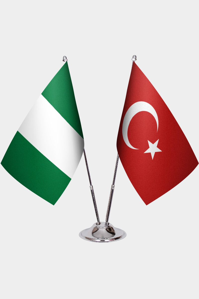 Nijerya ve Türkiye İkili Masa Bayrağı Seti