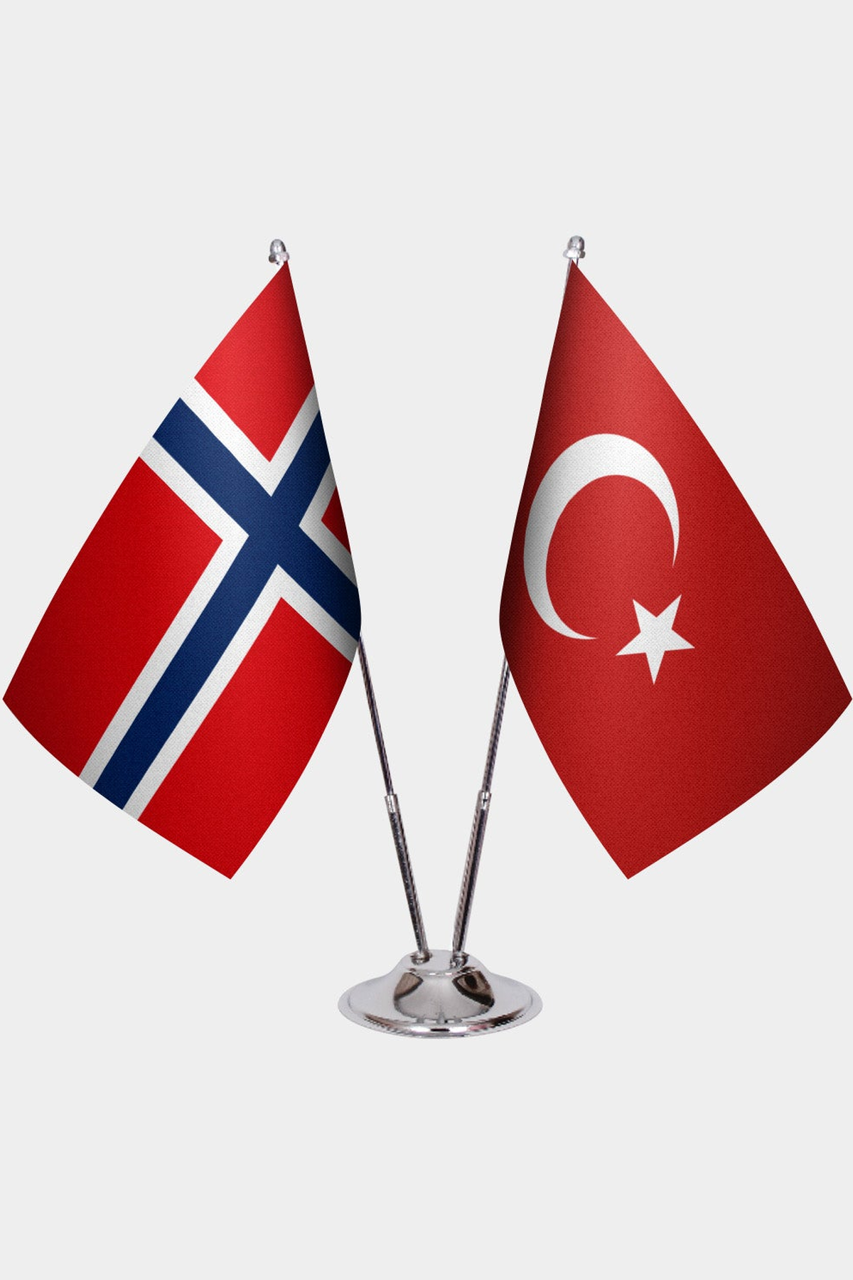 Norveç ve Türkiye İkili Masa Bayrağı Seti