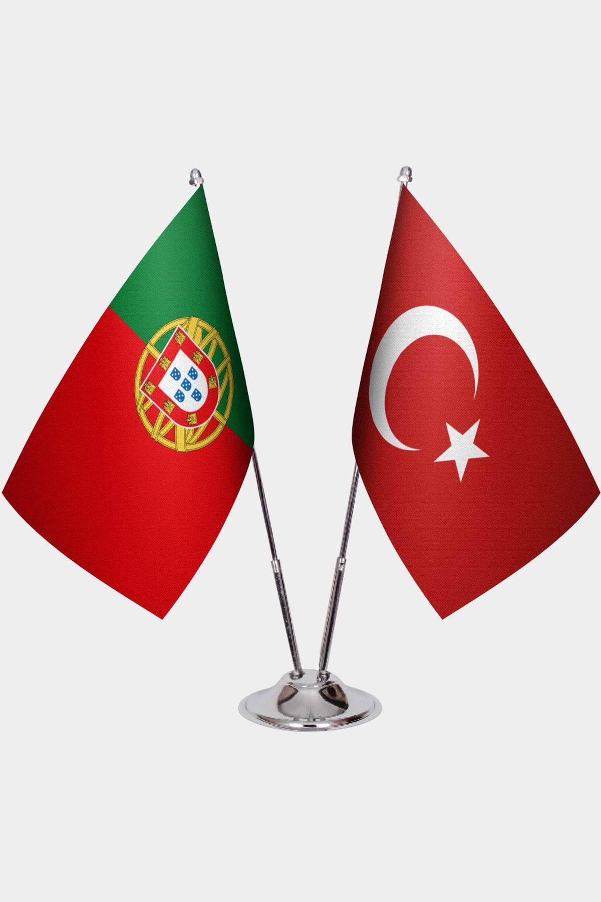 Portekiz ve Türkiye İkili Masa Bayrağı Seti