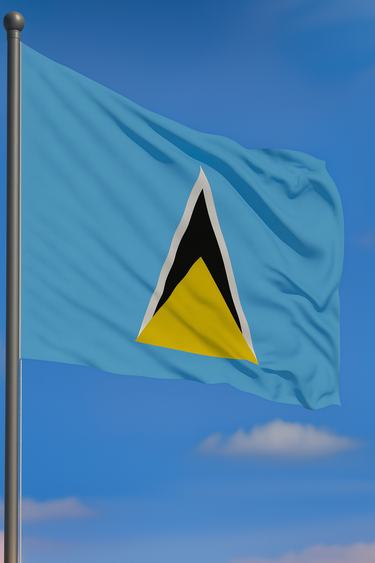 Saint Lucia Bayrağı yakın çekim