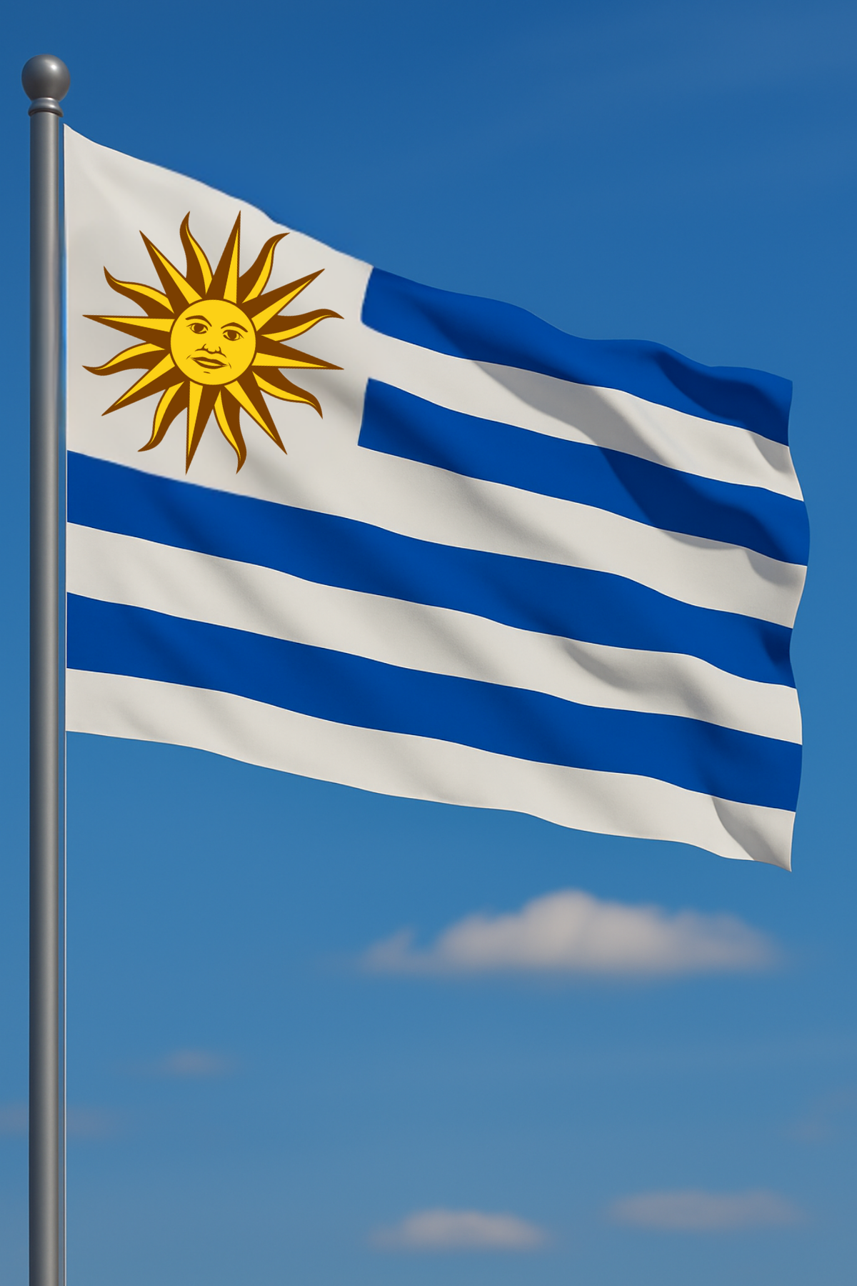 Uruguay Bayrağı yakın çekim